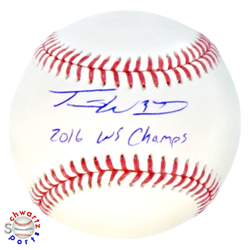 💥Travis Wood💥 Chicago Cubs Signed Baseball 2016 World Series Champ Autograph